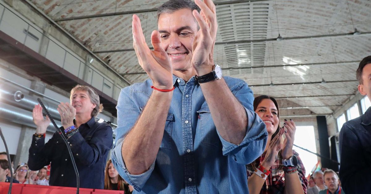 Pedro Sánchez en un acto del PSOE